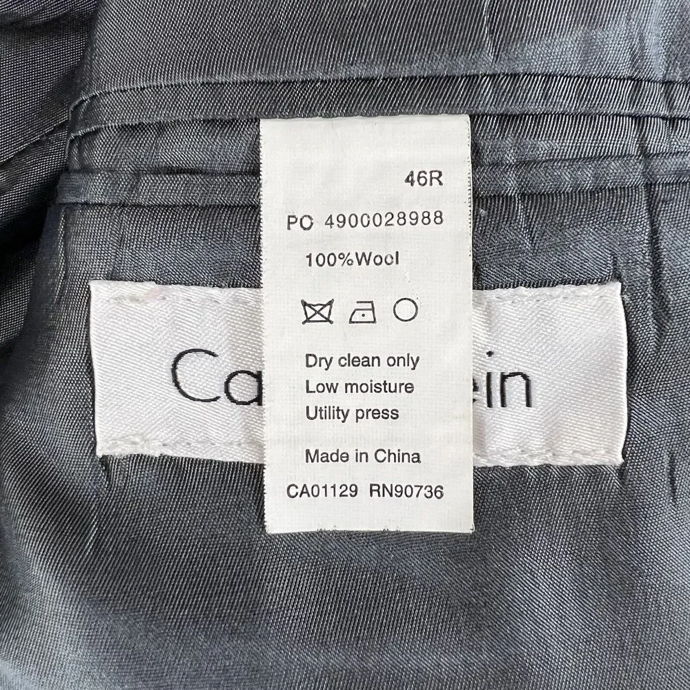 Calvin Klein Blazer Mens 👉Actual Size 44R👈‎ Wool Sport Jacket - Picture 9 of 13